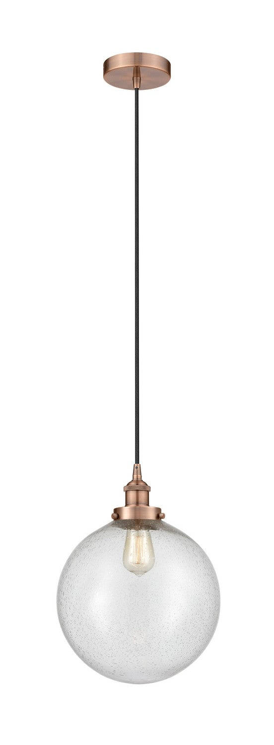 Innovations 616-1PH-AC-G204-12 One Light Mini Pendant, Antique Copper