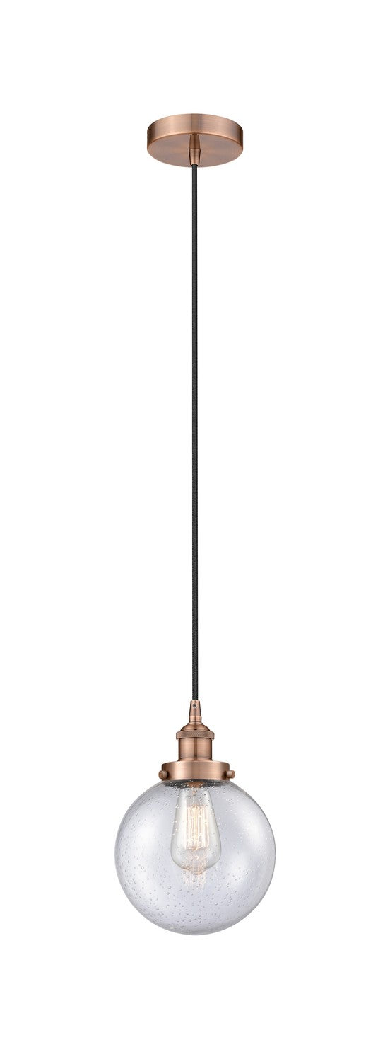 Innovations 616-1PH-AC-G204-8 One Light Mini Pendant, Antique Copper