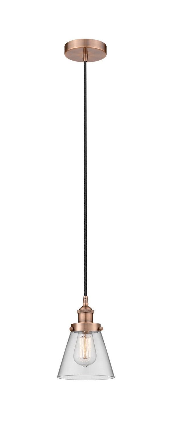 Innovations 616-1PH-AC-G62 One Light Mini Pendant, Antique Copper