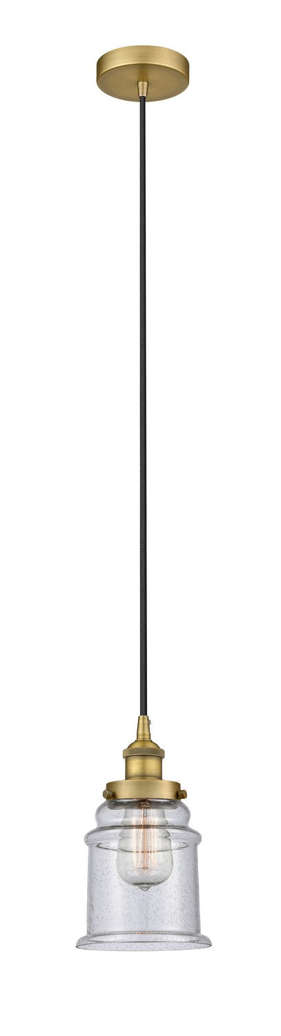 Innovations 616-1PH-BB-G184 One Light Mini Pendant, Brushed Brass