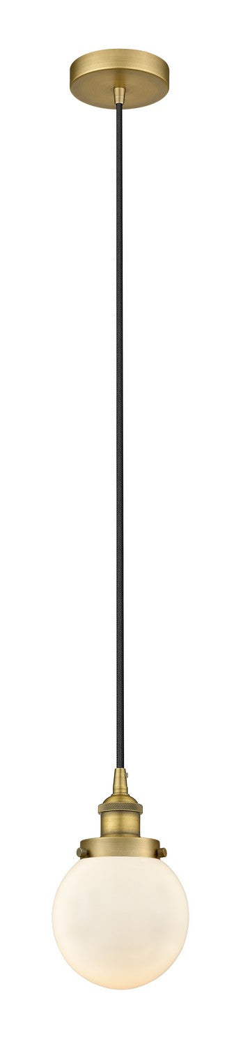 Innovations 616-1PH-BB-G201-6 One Light Mini Pendant, Brushed Brass