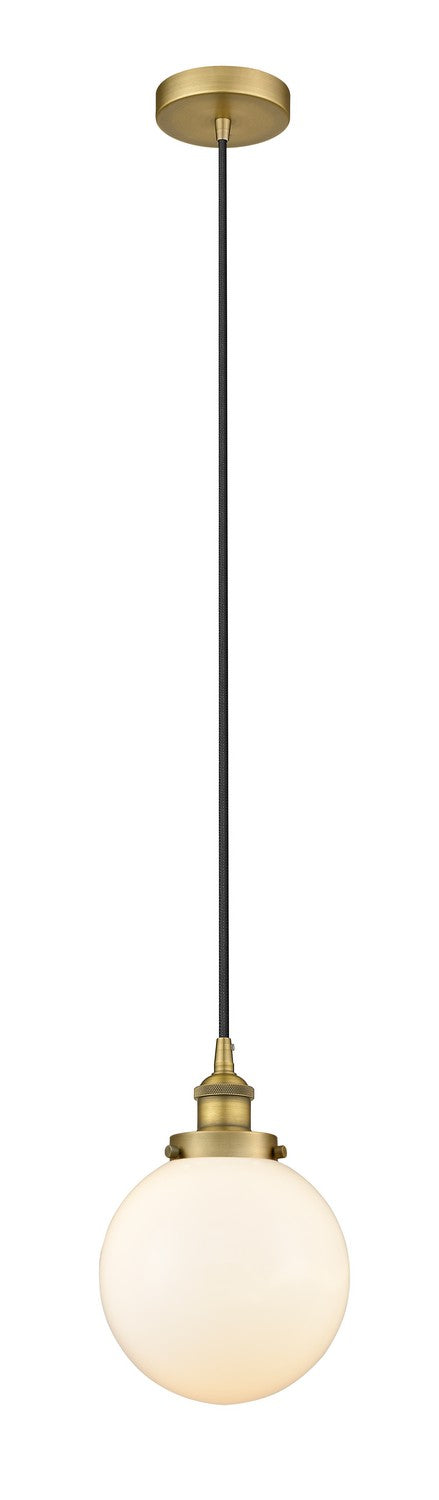 Innovations 616-1PH-BB-G201-8 One Light Mini Pendant, Brushed Brass