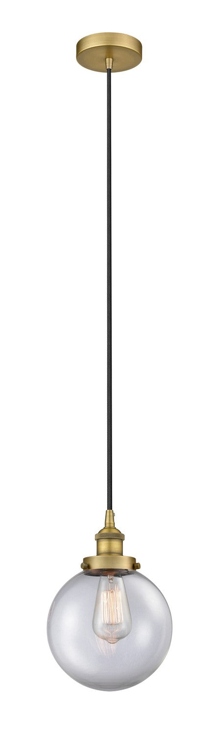 Innovations 616-1PH-BB-G202-8 One Light Mini Pendant, Brushed Brass