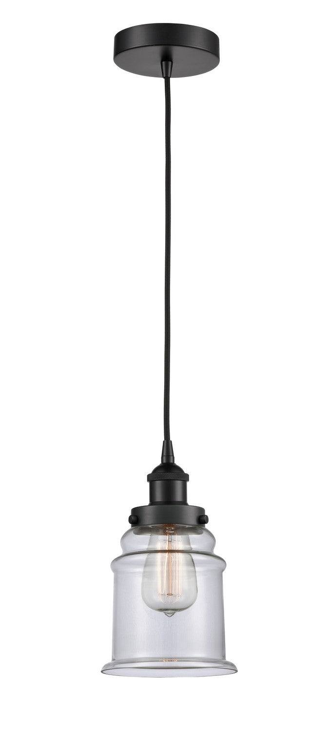 Innovations 616-1PH-BK-G182 One Light Mini Pendant, Matte Black