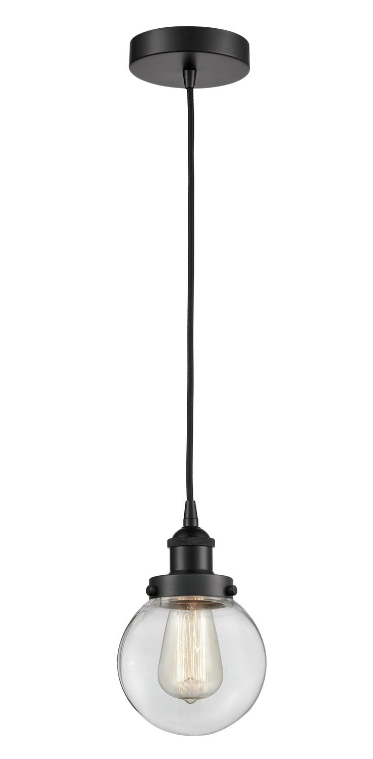Innovations 616-1PH-BK-G202-6 One Light Mini Pendant, Matte Black