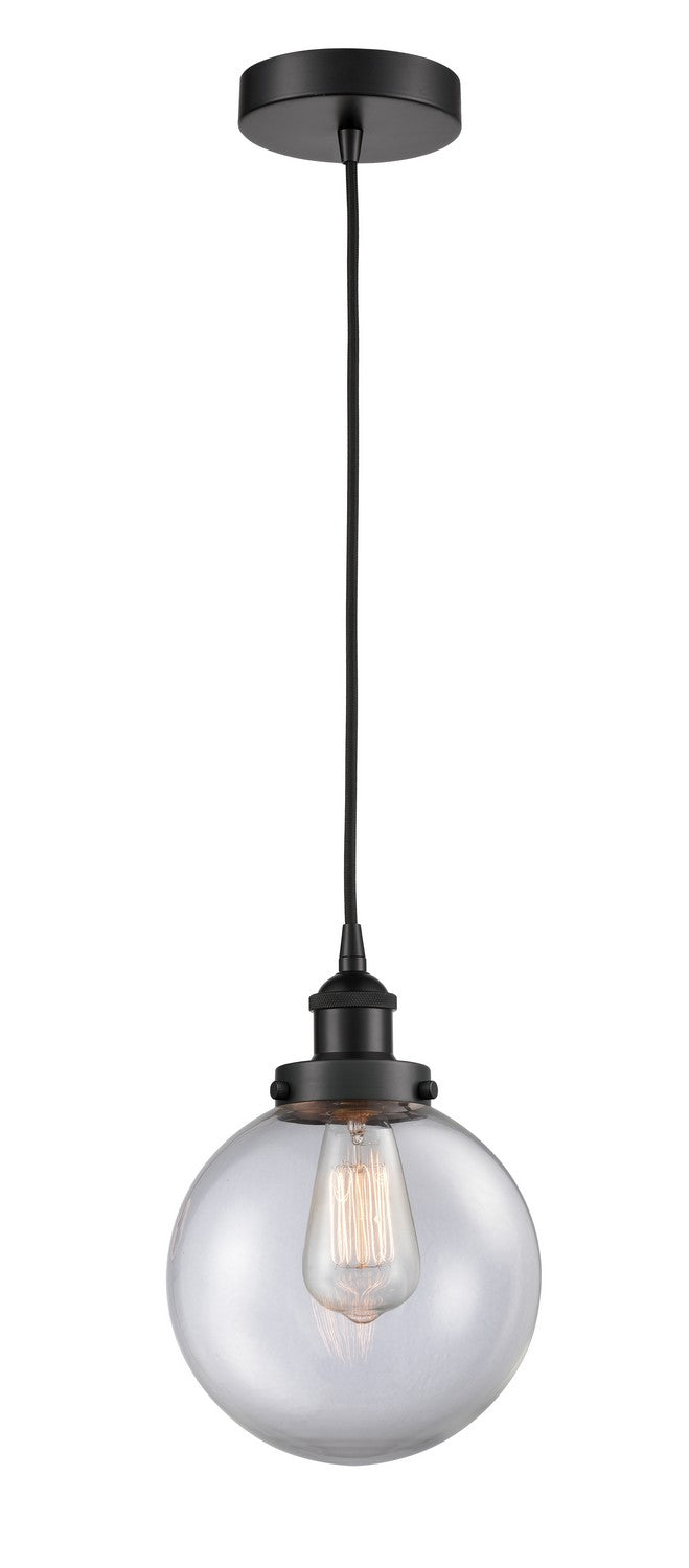 Innovations 616-1PH-BK-G202-8 One Light Mini Pendant, Matte Black