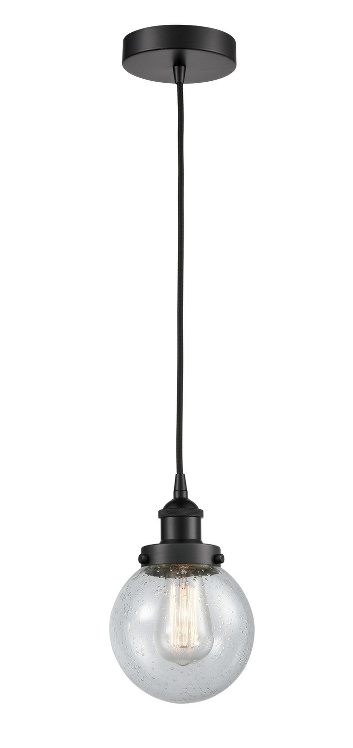 Innovations 616-1PH-BK-G204-6 One Light Mini Pendant, Matte Black