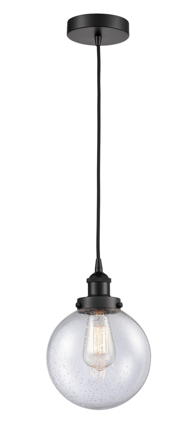 Innovations 616-1PH-BK-G204-8 One Light Mini Pendant, Matte Black