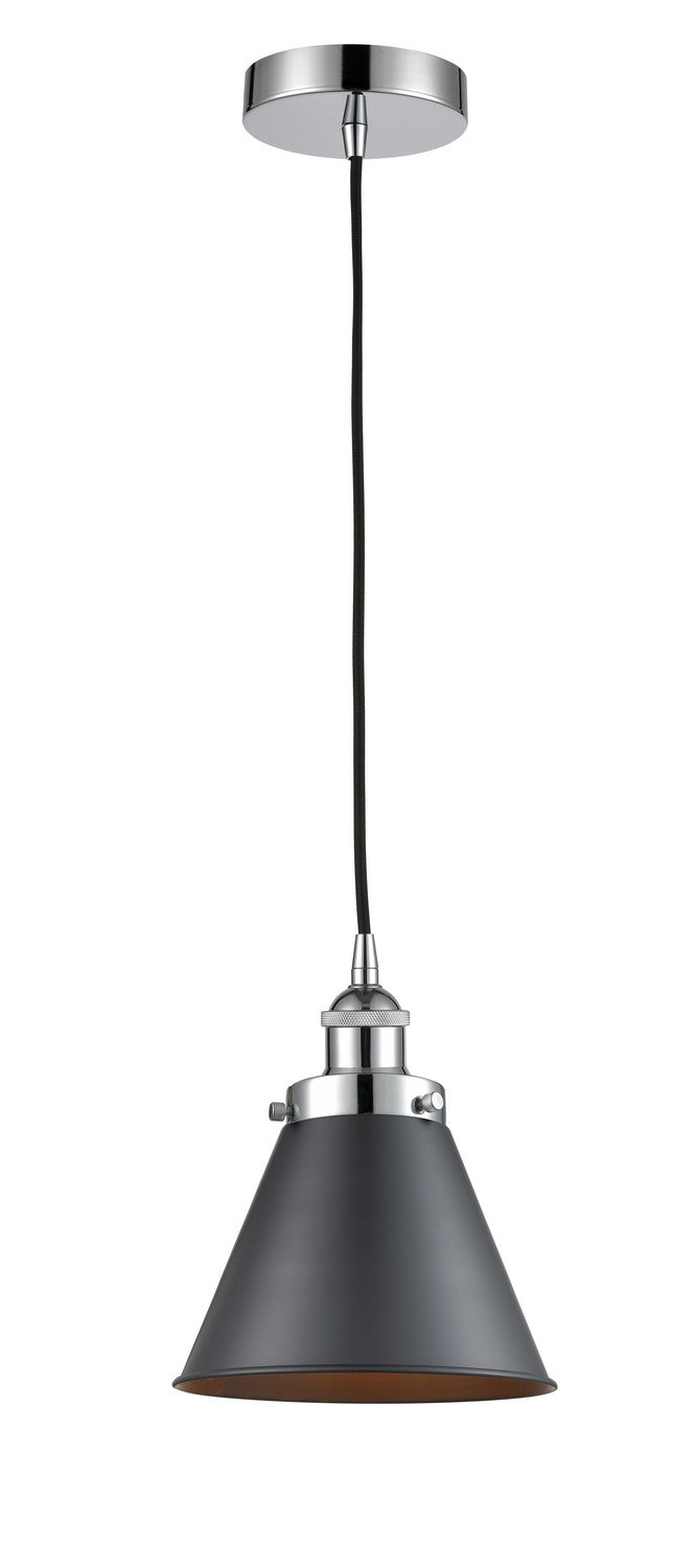 Innovations 616-1PH-PC-M13-BK One Light Mini Pendant, Polished Chrome