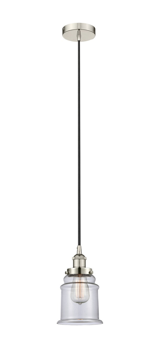 Innovations 616-1PH-PN-G182 One Light Mini Pendant, Polished Nickel