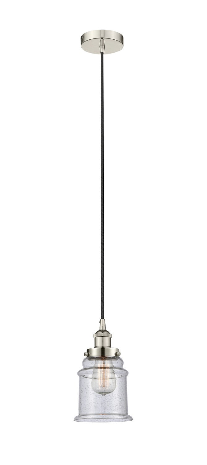 Innovations 616-1PH-PN-G184 One Light Mini Pendant, Polished Nickel