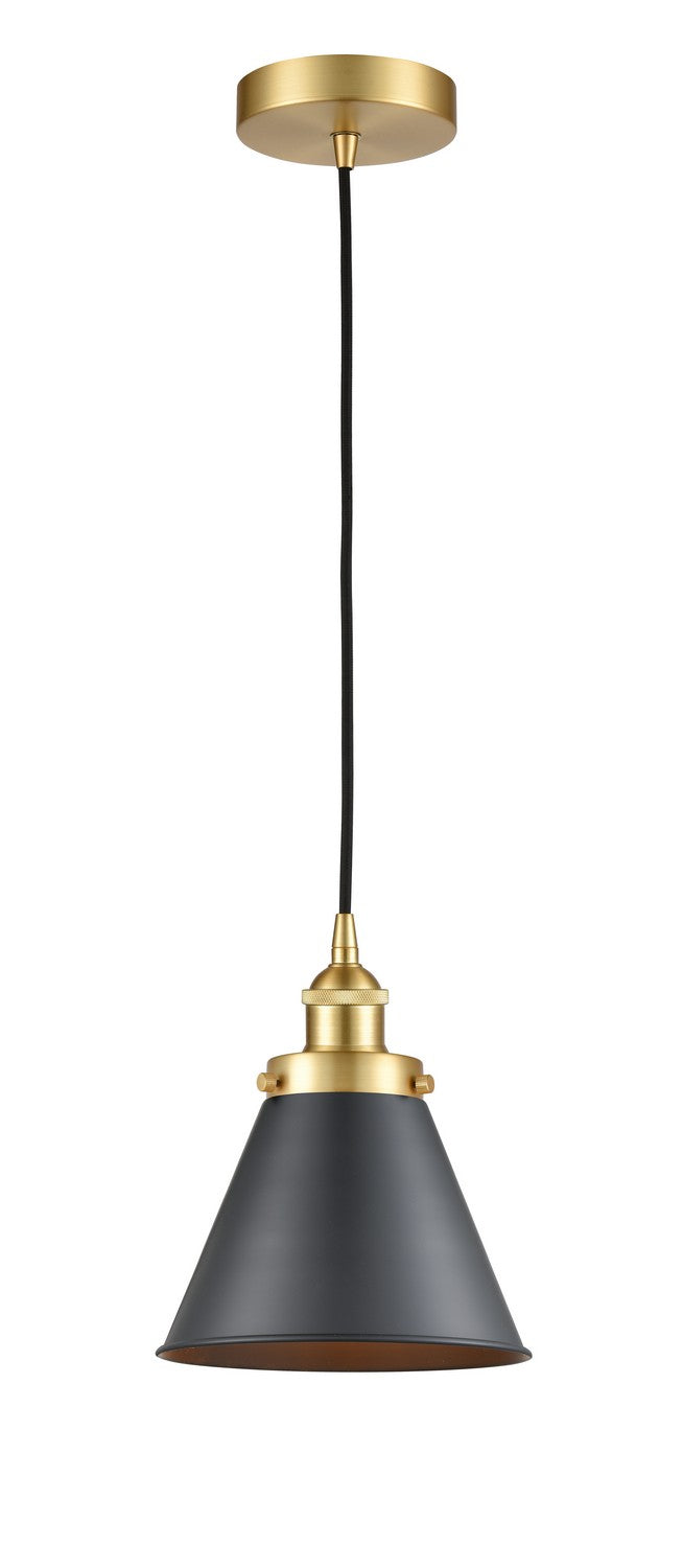 Innovations 616-1PH-SG-M13-BK One Light Mini Pendant, Satin Gold