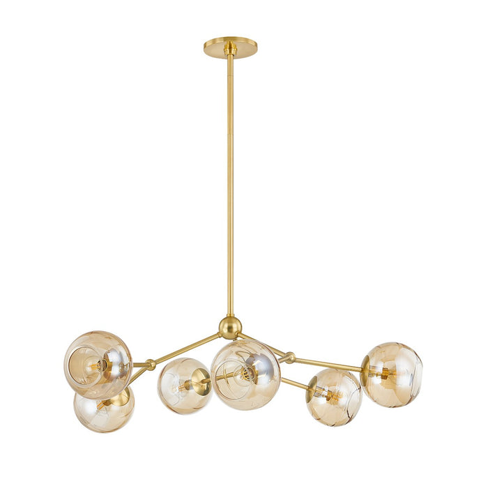 Mitzi H861806-AGB Six Light Chandelier, Aged Brass