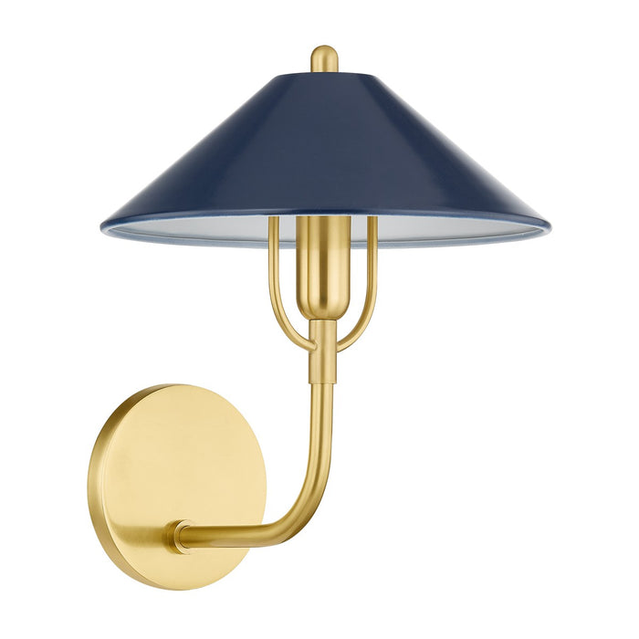 Mitzi H866101-AGB/SNY One Light Wall Sconce, Aged Brass/Soft Navy