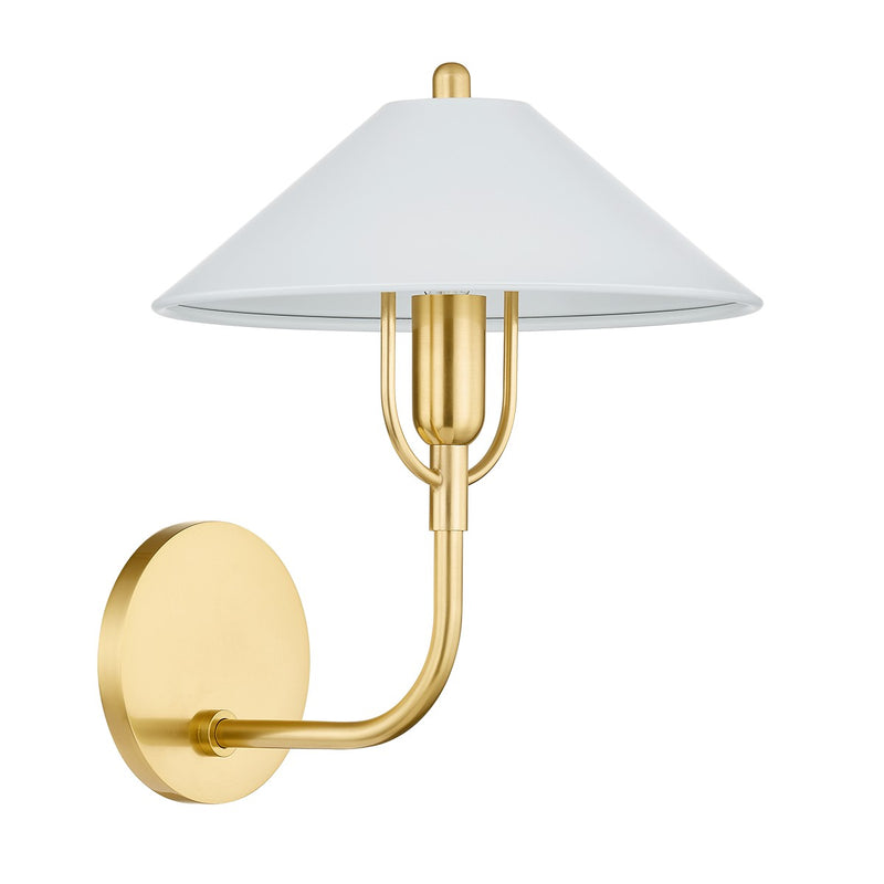 Mitzi H866101-AGB/SWH One Light Wall Sconce, Aged Brass/Soft White