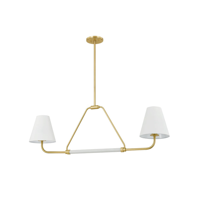 Mitzi H891902-AGB/SWH Two Light Linear, Aged Brass/Soft White