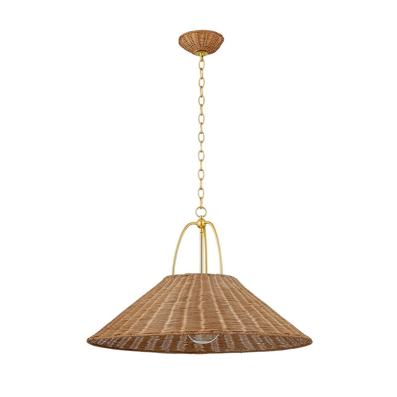 Mitzi H894701L-AGB One Light Pendant, Aged Brass