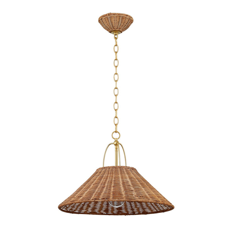 Mitzi H894701S-AGB One Light Pendant, Aged Brass