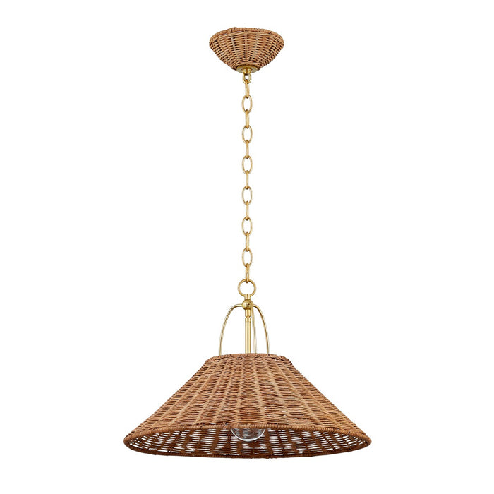 Mitzi H894701S-AGB One Light Pendant, Aged Brass