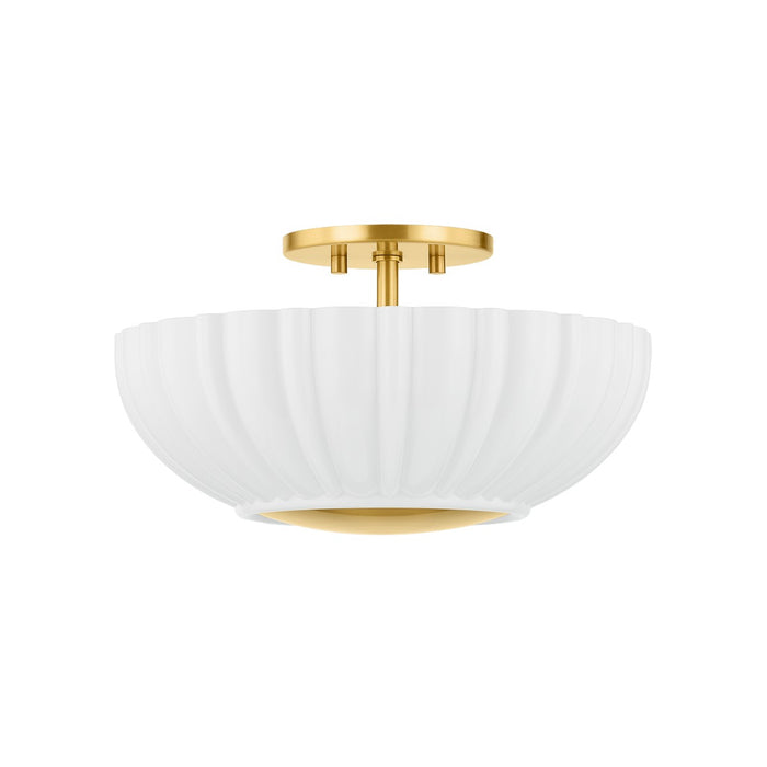 Mitzi H966502-AGB Two Light Flush Mount, Aged Brass