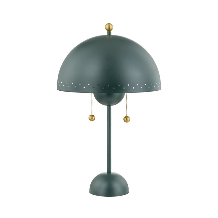 Mitzi HL885202-AGB/SSG Two Light Table Lamp, Aged Brass/Soft Studio Green