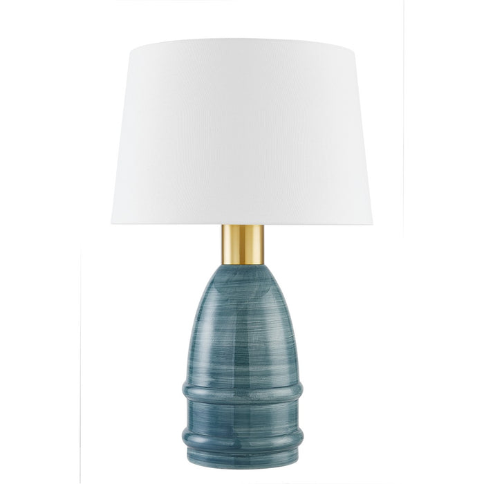 Mitzi HL887201-AGB/CYB One Light Table Lamp, Aged Brass/Ceramic Inchyra Blue