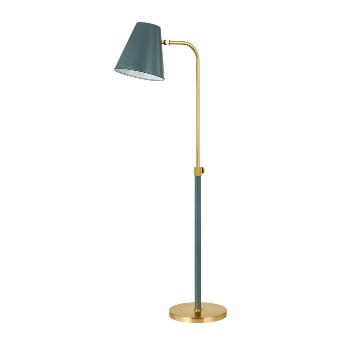 Mitzi HL891401-AGB/SSG One Light Floor Lamp, Aged Brass/Soft Studio Green