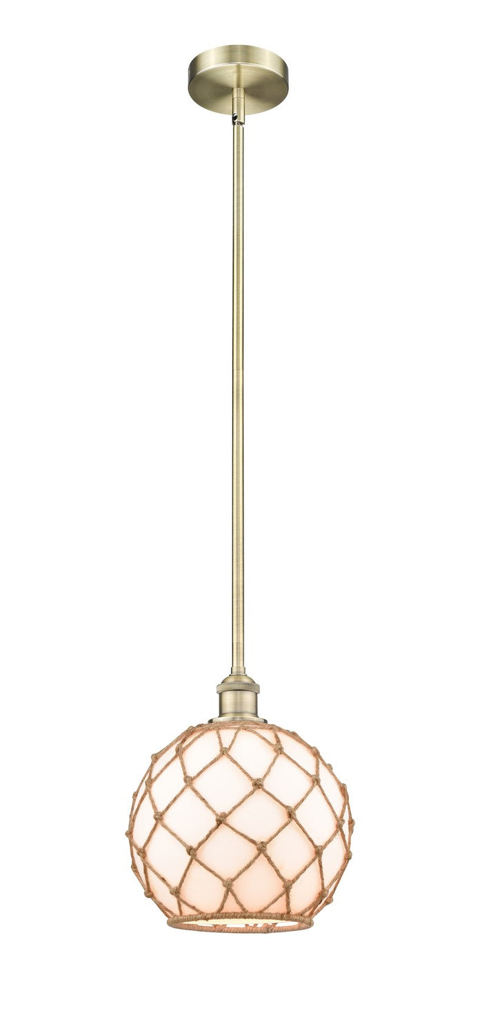 Innovations 616-1S-AB-G121-10RB One Light Mini Pendant, Antique Brass