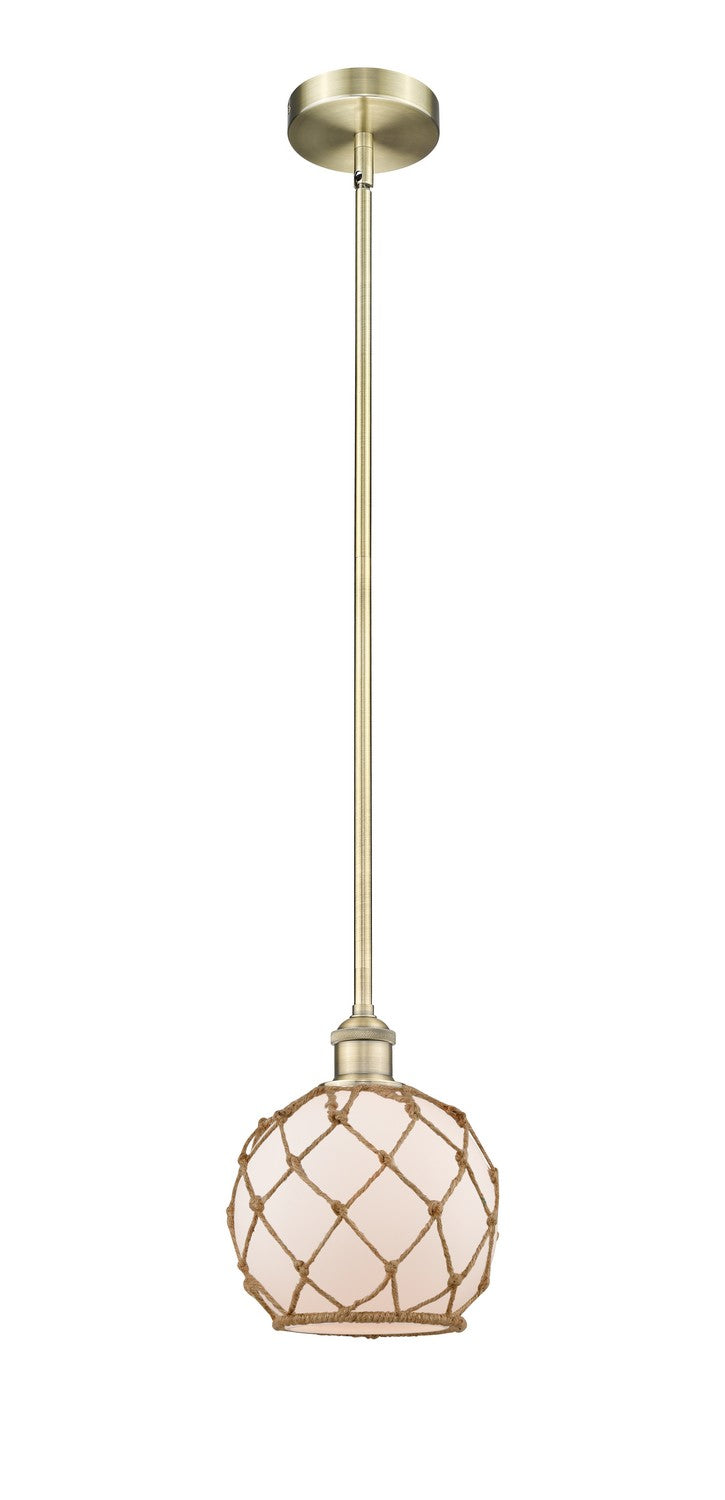 Innovations 616-1S-AB-G121-8RB One Light Mini Pendant, Antique Brass