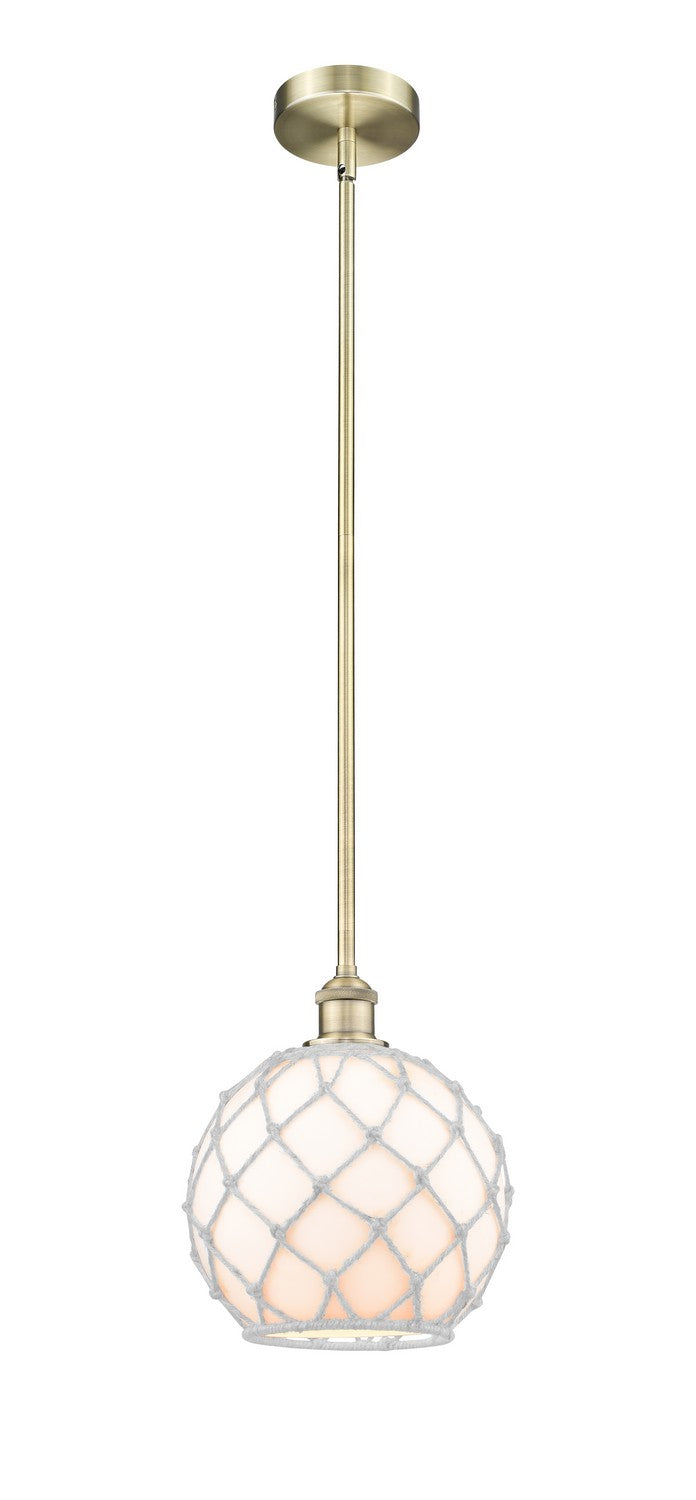 Innovations 616-1S-AB-G122-10RB One Light Mini Pendant, Antique Brass