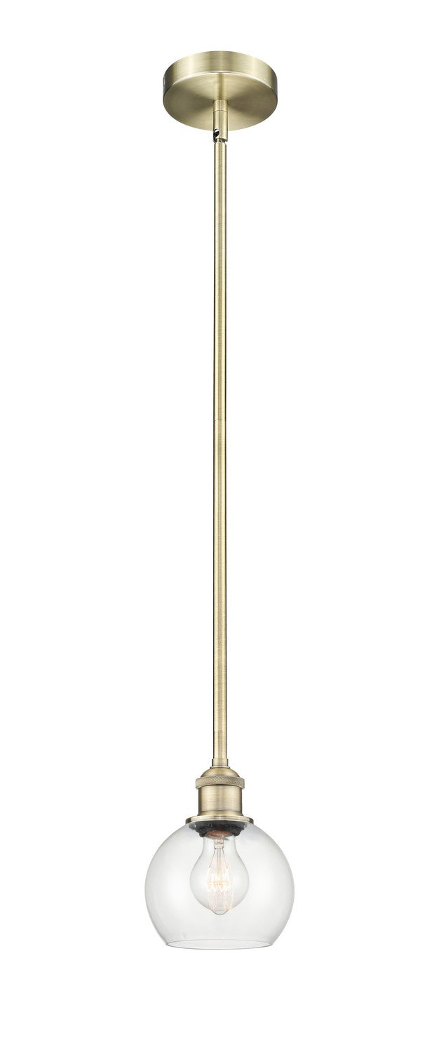 Innovations 616-1S-AB-G122-6 One Light Mini Pendant, Antique Brass
