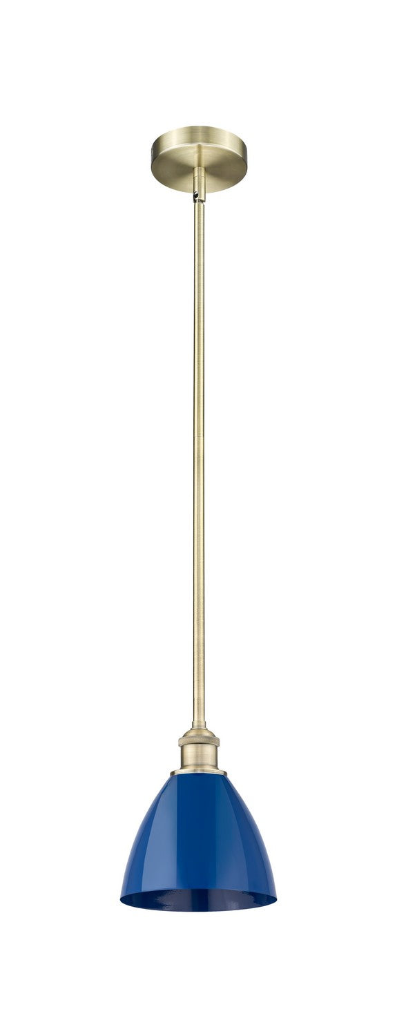 Innovations 616-1S-AB-MBD-75-BL One Light Mini Pendant, Antique Brass