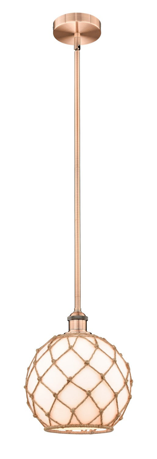 Innovations 616-1S-AC-G121-10RB One Light Mini Pendant, Antique Copper