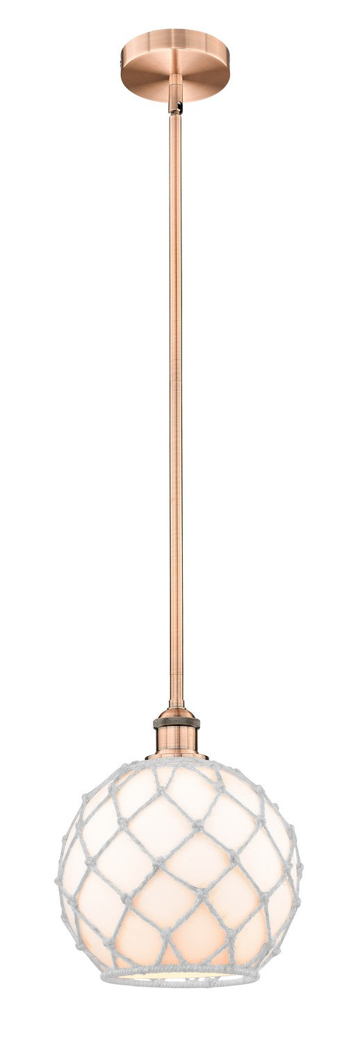 Innovations 616-1S-AC-G121-10RW One Light Mini Pendant, Antique Copper