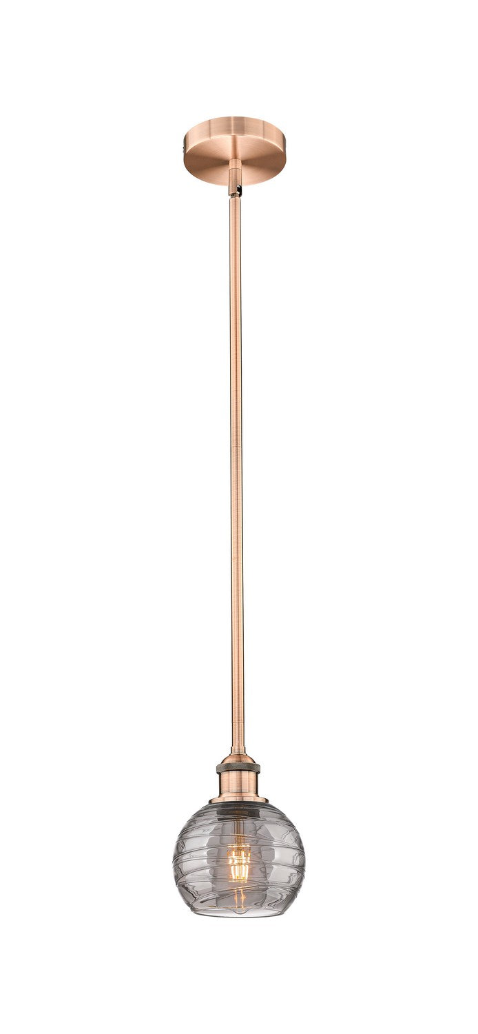 Innovations 616-1S-AC-G1213-6SM One Light Mini Pendant, Antique Copper