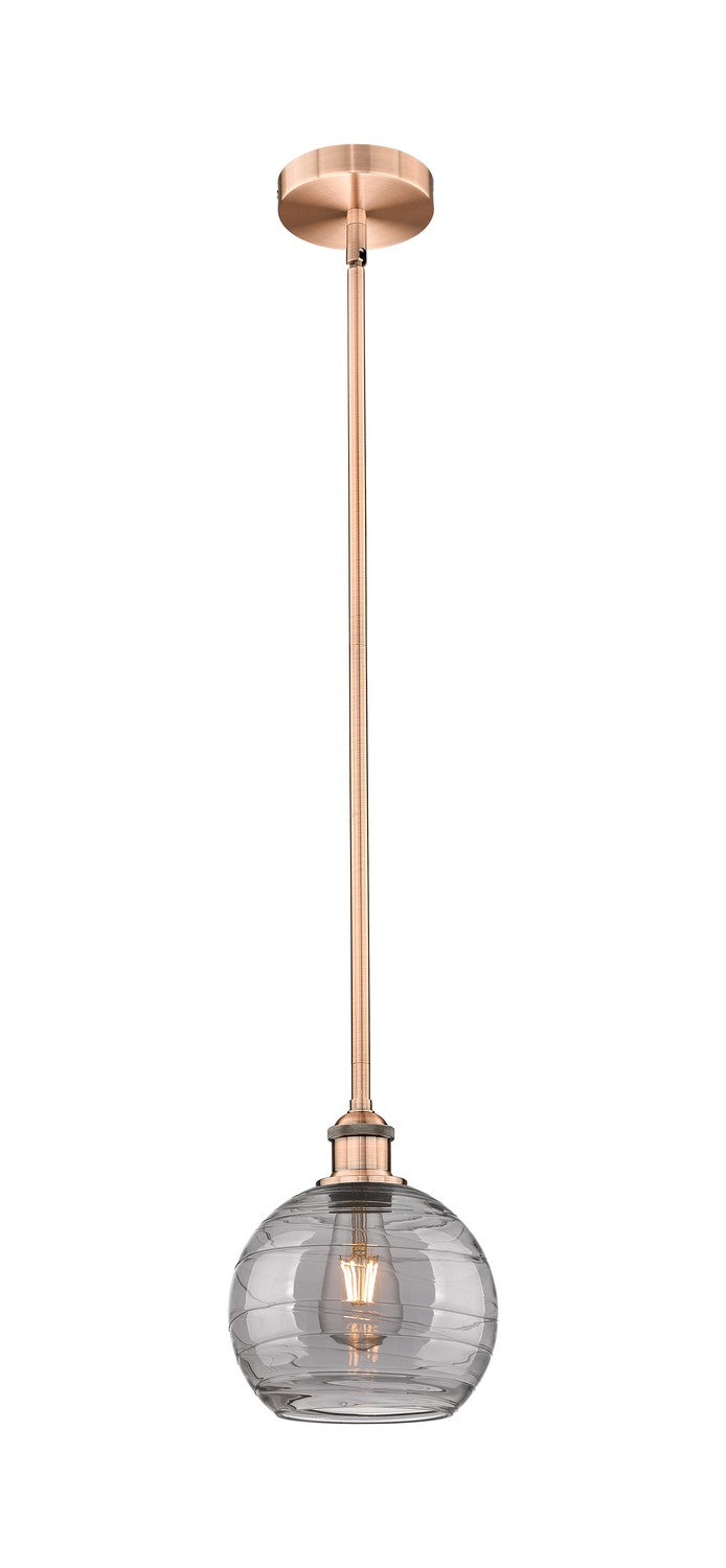 Innovations 616-1S-AC-G1213-8SM One Light Mini Pendant, Antique Copper
