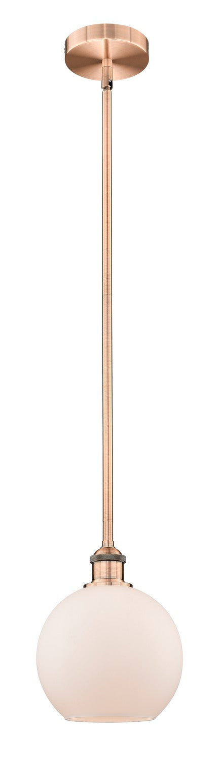Innovations 616-1S-AC-G121-8 One Light Mini Pendant, Antique Copper