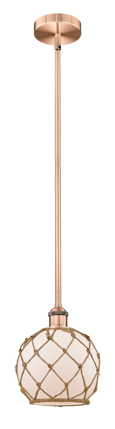 Innovations 616-1S-AC-G121-8RB One Light Mini Pendant, Antique Copper