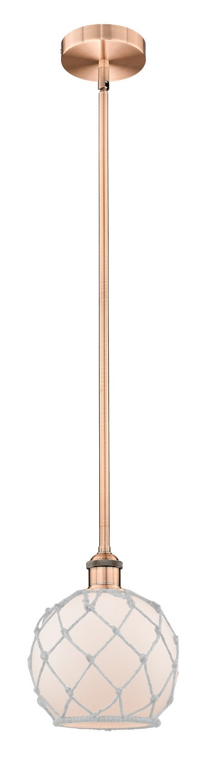 Innovations 616-1S-AC-G121-8RW One Light Mini Pendant, Antique Copper