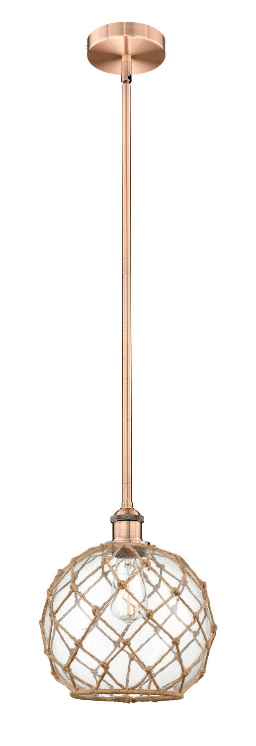 Innovations 616-1S-AC-G122-10RB One Light Mini Pendant, Antique Copper