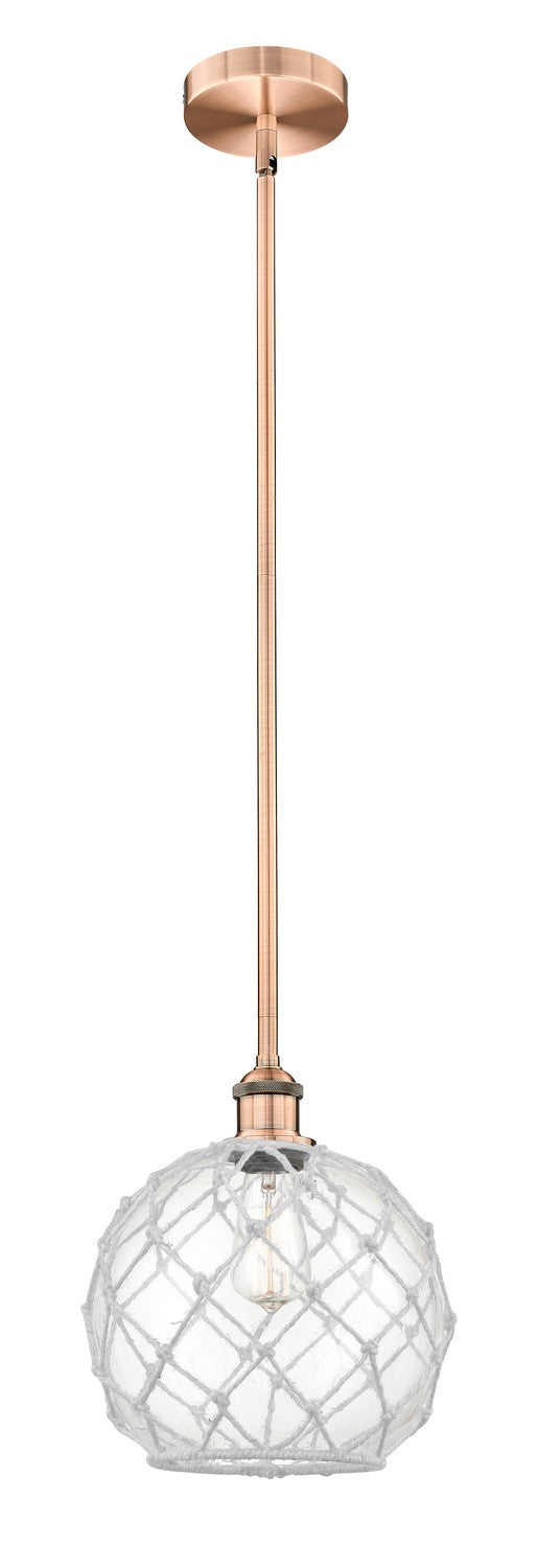Innovations 616-1S-AC-G122-10RW One Light Mini Pendant, Antique Copper