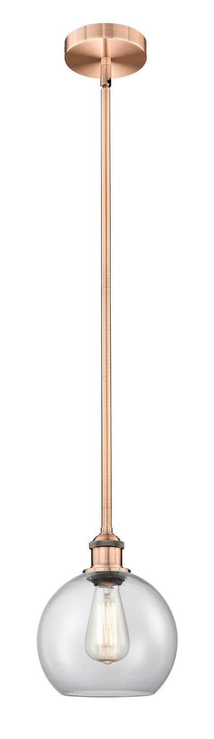 Innovations 616-1S-AC-G122-8 One Light Mini Pendant, Antique Copper