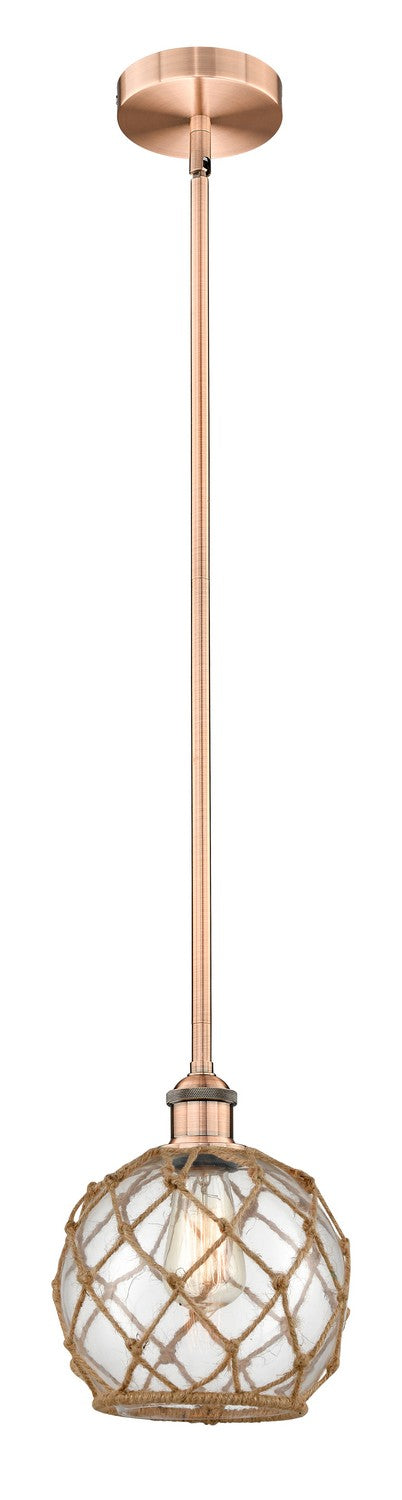 Innovations 616-1S-AC-G122-8RB One Light Mini Pendant, Antique Copper