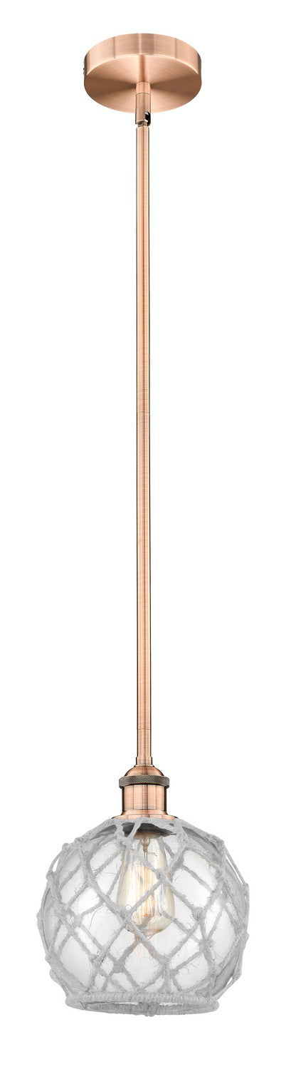Innovations 616-1S-AC-G122-8RW One Light Mini Pendant, Antique Copper