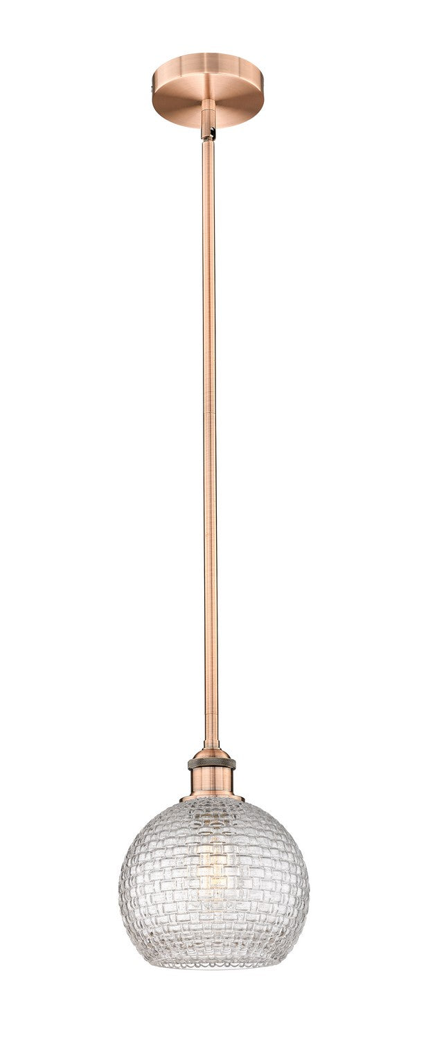 Innovations 616-1S-AC-G122C-8CL One Light Mini Pendant, Antique Copper