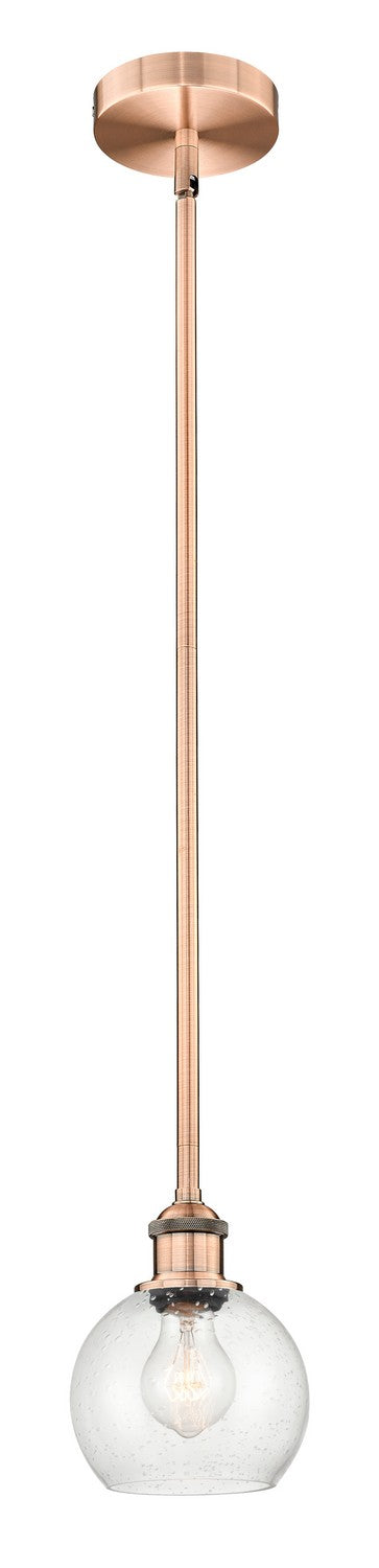 Innovations 616-1S-AC-G124-6 One Light Mini Pendant, Antique Copper