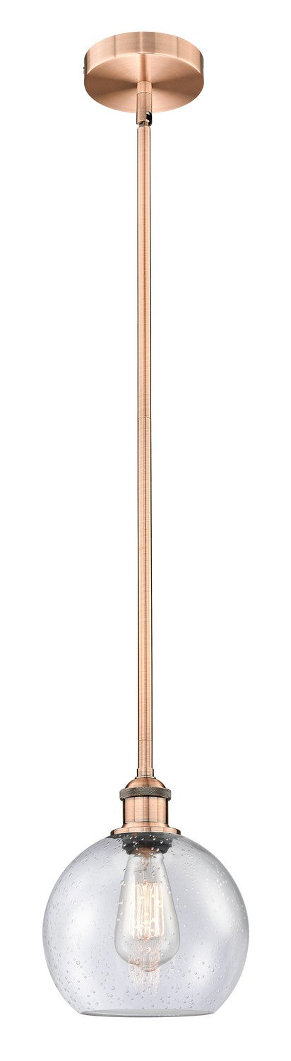 Innovations 616-1S-AC-G124-8 One Light Mini Pendant, Antique Copper