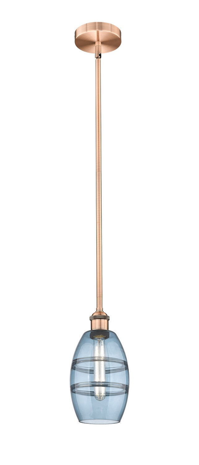 Innovations 616-1S-AC-G557-6BL One Light Mini Pendant, Antique Copper