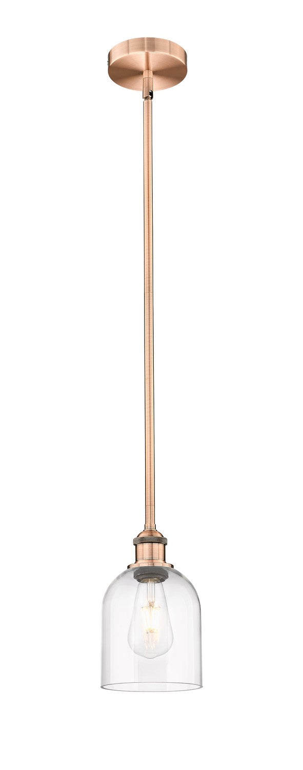 Innovations 616-1S-AC-G558-6CL One Light Mini Pendant, Antique Copper
