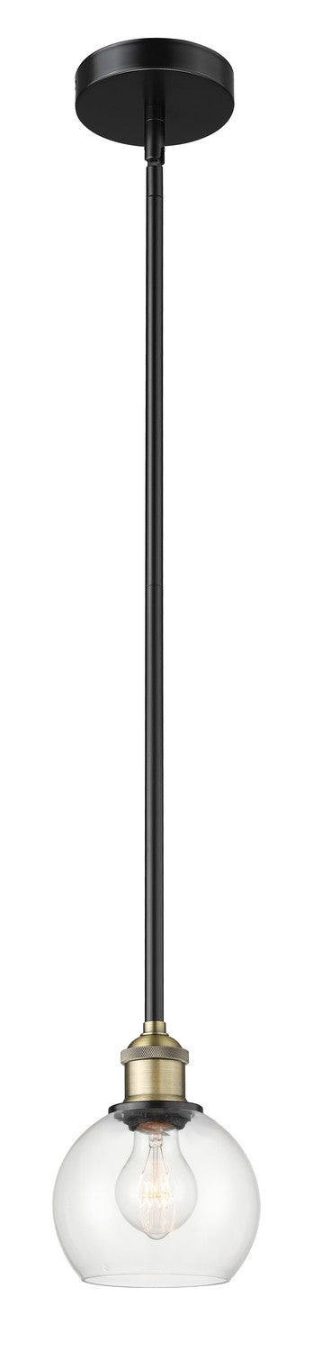 Innovations 616-1S-BAB-G122-6 One Light Mini Pendant, Black Antique Brass